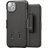Encased DuraClip Holster Designed for iPhone 14 Case with Belt Clip and Kickstand (Matte Black)