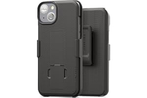 Encased DuraClip Holster Designed for iPhone 14 Plus Case with Belt Clip and Kickstand (Matte Black)