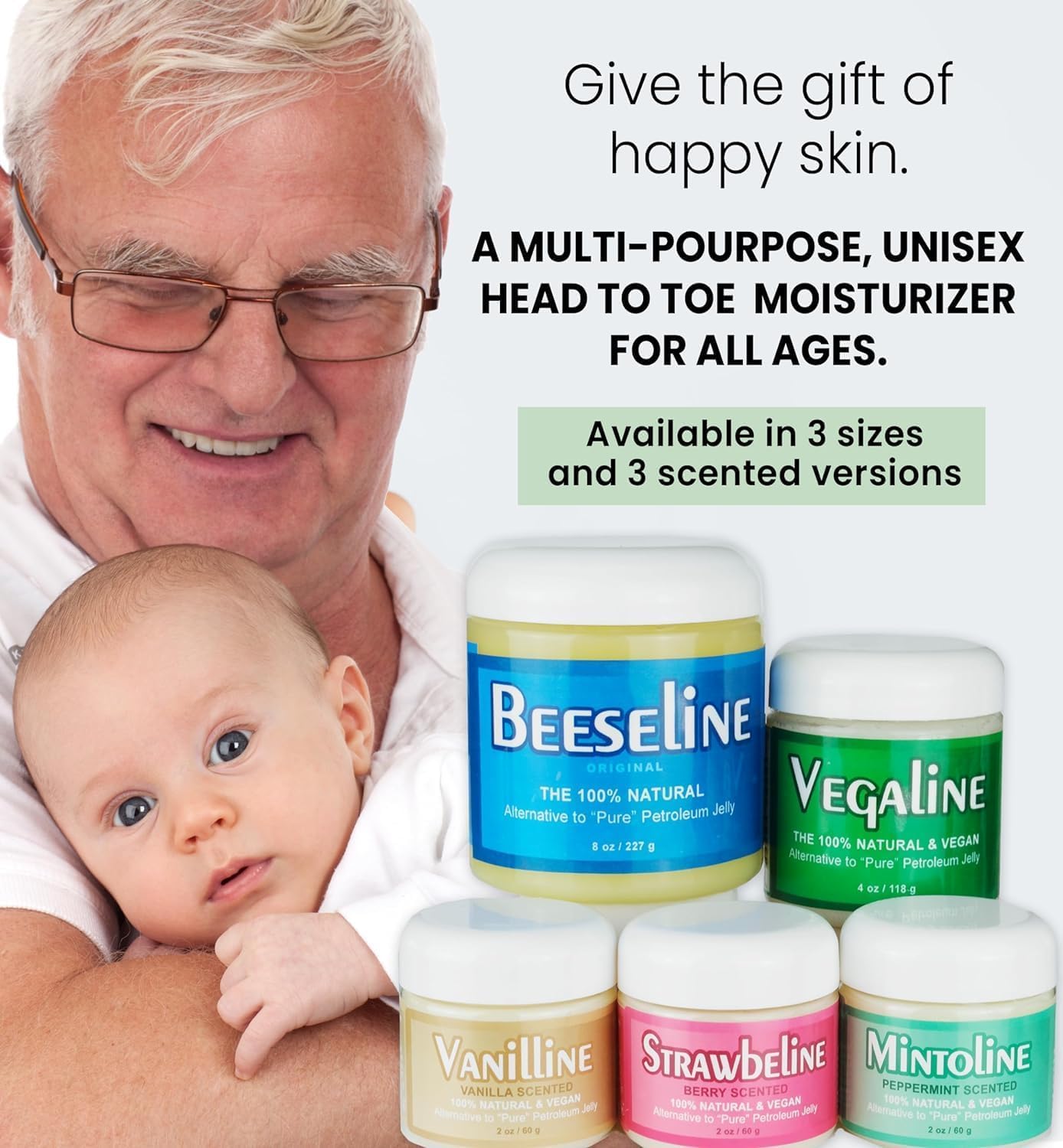 Vegaline - 100% Natural, Vegan & Hypoallergenic Alternative to Petroleum Jelly - Unpetroleum - Lips, Hands, Baby, Makeup Remover and More (2 Ounce)