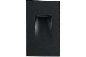East Grove Home Builder Essentials Indoor or Outdoor 120V Input LED Step or Patio Deck Light Vertical Orientation with 3-CCT 2700K-3000K-4000K Selectability in Matte Black
