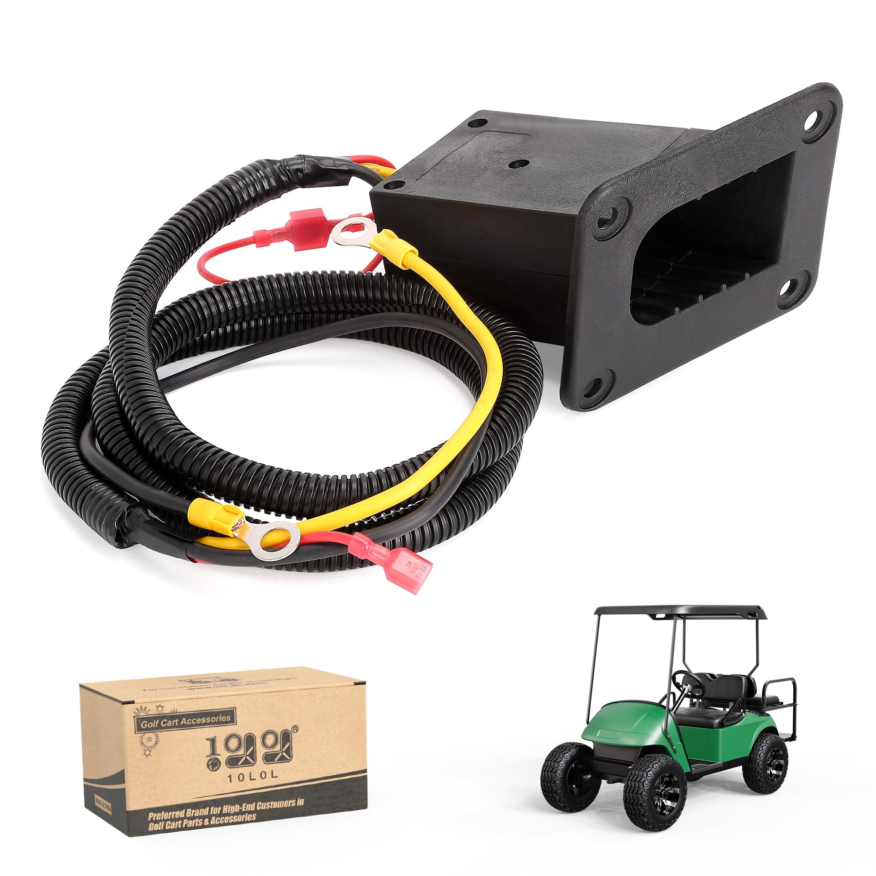 Photo 1 of 10L0L Golf Cart 36 Volt Powerwise Charger Receptacle for EZGO TXT & Medalist DCS/PDS Golf Cart, Receptacle with Wiring Harness, OEM# 73063-G01 73063G01
