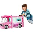 Barbie Camper, Doll Playset with 50 Accessories, Transforms into Truck, Boat & House, Includes Pool, 3-in-1 Dream Camper