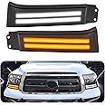 LED Daytime Running Lights For 2007-2013 Toyota Tundra 08-13 Sequoia Fog lights DRL Amber Turn Signals LED Headlight Guard Tundra Headlight Assemblies Tundra Fog Lights(for Tundra 07-13 DRL)