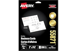 Avery Printable Business Cards with Clean Edge and Sure Feed Technology, 2" x 3.5", Double Sided Printing, Matte White Cardst