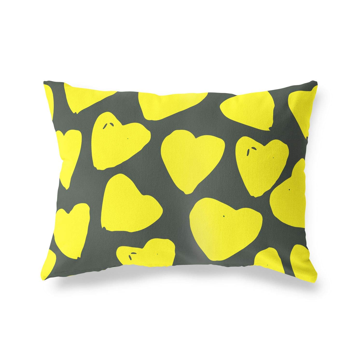 Bonamaison Decorative Cushion Cover Neon Yellow & Fume, Throw Pillow Covers, Home Decorative Pillowcases for Livingroom, Sofa, Bedroom, Size: 35x50 Cm - Designed and Manufactured in Turkey