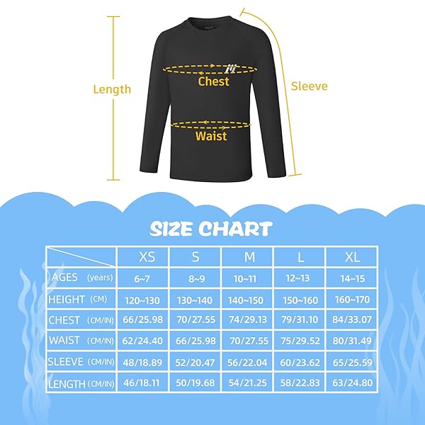 MEETWEE CHILDREN’S BASE LAYER BOYS LONG SLEEVE SHIRT QUICK DRY KIDS THERMAL LONG UNDERWEAR,UPF50+ BOY RASH GUARD SHIRTS