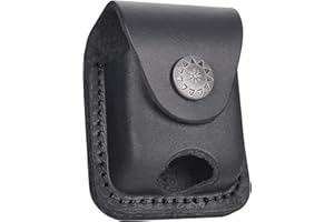 UEMOH Handmade Fliptop Leather Lighter Pouch Holder Case with Pocket Belt Loop