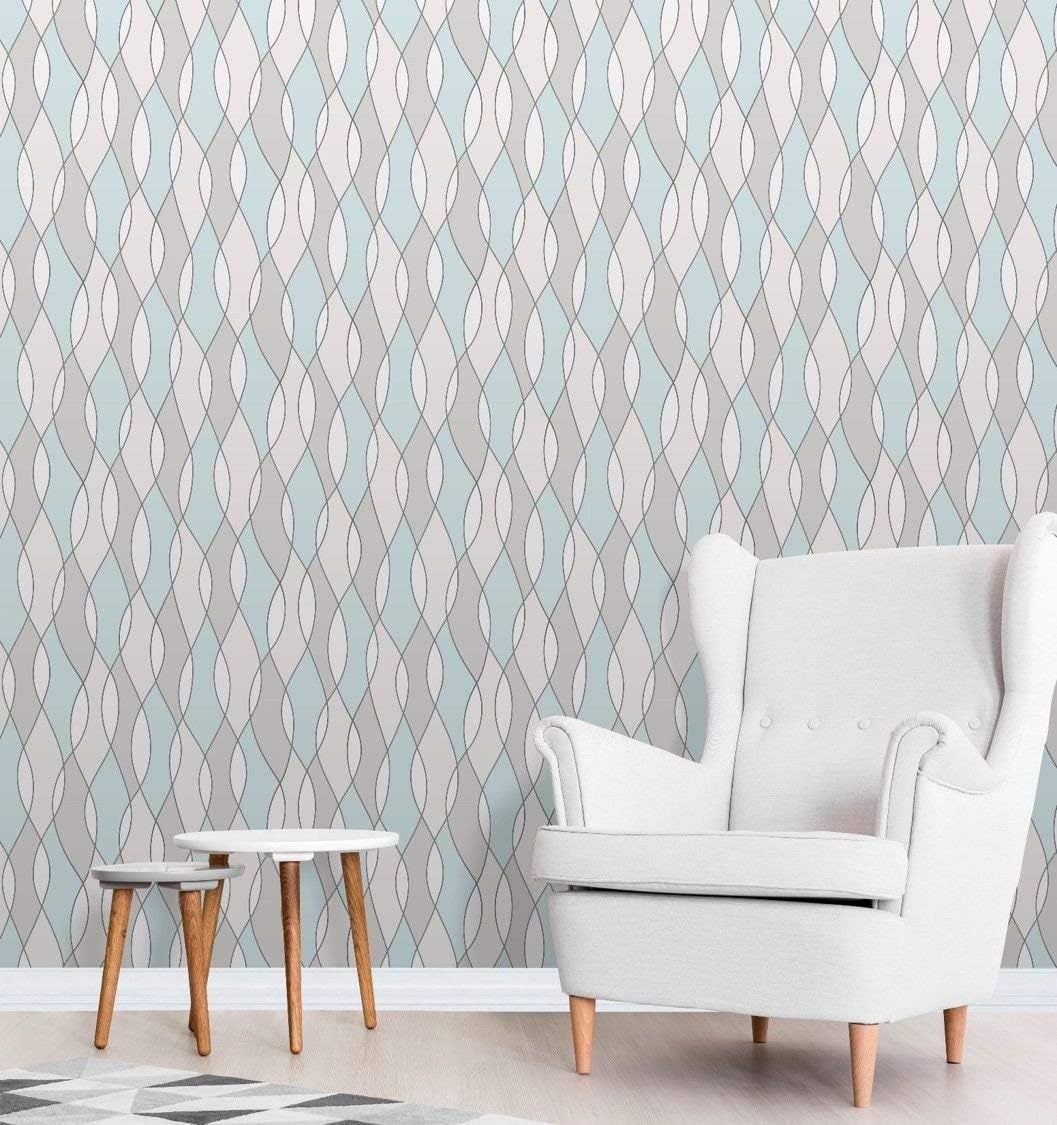 Fine Décor FD42171 UK Apex Wave Wallpaper, Blue