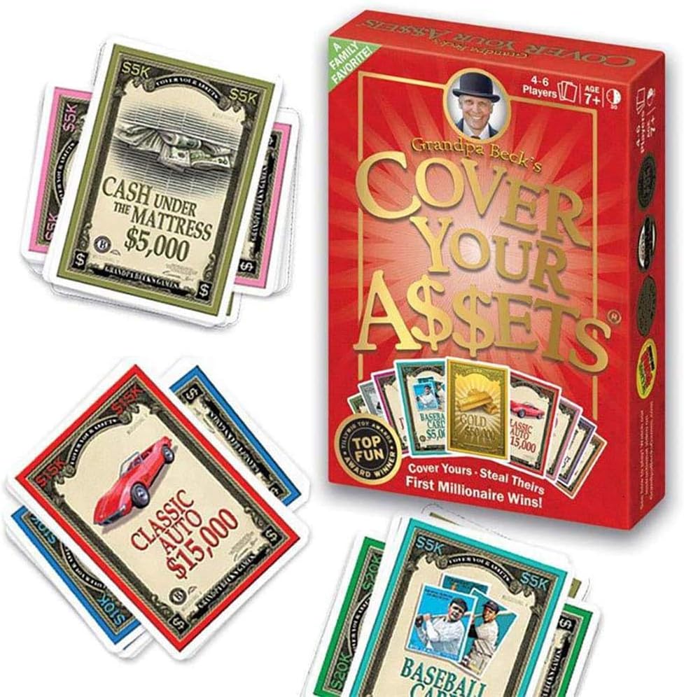 Cover Your Assets Playing Cards Super Game Fun Classic Strategy Games Board Card Toys for Party Family Gathering 2-8 Players Ages 7+
