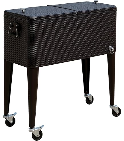 Kovshuiwe Housse De Protection Imperméable De 80 Litres Pour Chariot De Boissons D'extérieur Compatible Avec La Plupart Des Glacières De Terrasse