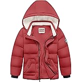 WULFUL Kids Boy's Winter Coat Detachable Hat Puffer Windbreaker Warm Cotton Jacket Parka Down Outdoor Coats