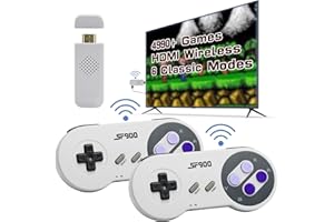 CWZZ Retro Game Console Wireless Retro Gaming Console Video Game Console Plug & Play HDMI TV Nostalgia Game Stick Built-in 4900+ Classic Games Easter Gifts, Dual 2.4G Wireless Controllers
