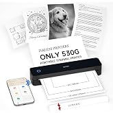 iDPRT Portable Printer Wireless for Travel, Inkless Thermal Printers | Bluetooth Printers for Home,Office,Vehicles,Supports 8.5" x 11" US Letter&amp;A4 Thermal Paper,Compatible with Phone&amp;PC