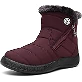 Hsyooes Womens Warm Fur Lined Winter Snow Boots Waterproof Ankle Boots Outdoor Booties Comfortable Shoes for Women