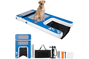 Inflatable Dog Boat Pool Ramp with Non-Slip Pad for Beach and Dock, Extra Wide Dog Pool Ramp for Large Dogs Up to 250lbs, 58"
