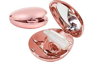 Aukvite Contact Lens Case, Portable Contact Lens Box Kit with Mirror, Travel Contact Len Case Durable Compact Soak Storage Kit with Solution Bottle Tweezers Container Remover Combo Pattern