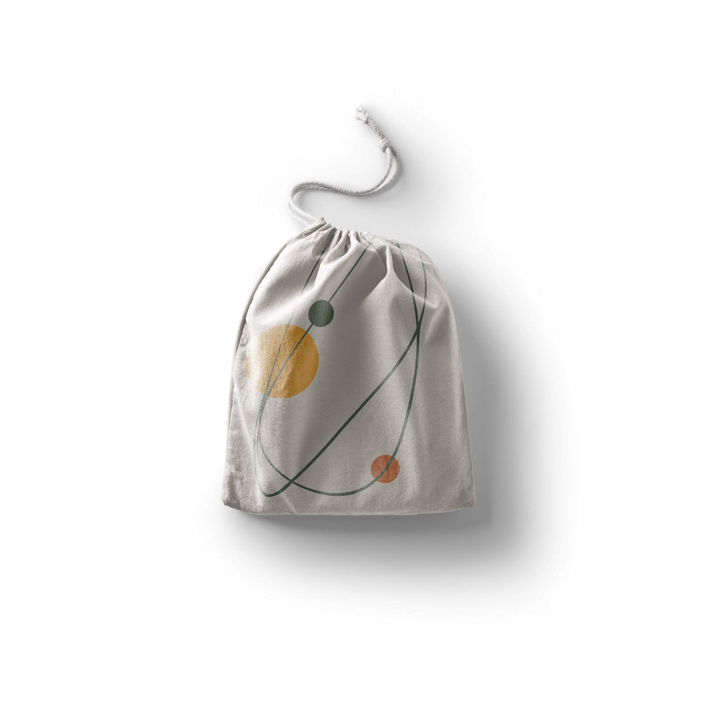 Bonamaison Printed Cotton Produce Bag with Drawstring, Reusable Grocery Bag, Biodegradable Eco-Friendly Bags, Travel Pouch, Sachet Bags, Shopping Bag, Eco Friendly, Foldable, Size: 30x40 Cm