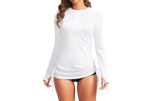 Soothfeel Women's Long Sleeve UV Sun Protection Rash Guard Shirts UPF 50+ Swim Shirt Swimsuits Top for Women with Zip Pockets