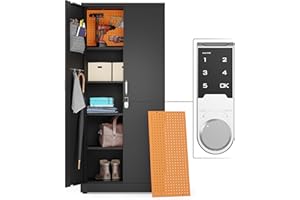 METALTIGER Locking Metal Garage Storage Cabinet with Doors and Shelves | 71" Lockable Tool Cabinet | Metal Cabinets for Office, Home, School (71" Digital Lock, Black)