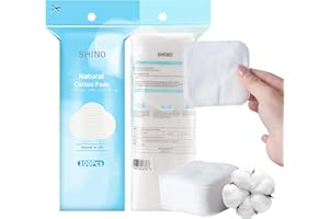 SHINO Natural Square Cotton Pads,100 Ps Biodegradable Pads, Makeup Remover Pads for Sensitive Skin - Beauty, Personal Care, B