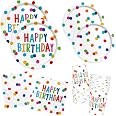 MRJ 3-Pack Birthday Tablecloths - 54x108 Inches, Blue & Black Stars Design, Disposable For Kids Parties, Baby Showers