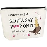 Cockatiel Lover Gift Parrots Gift for Women Makeup Bag Bird Lover Gift Birthday Gift for Parrot Mom Cockatoo Christmas Gift Cosmetic Bag Parrot Themed Gift for Friends Cockatiel Owner Travel Pouch