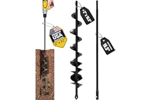 Auger Drill Bit for Planting 2x32'' - with Extension - Spiral Hole Planter for Bulbs, Fence Posts, and Umbrella Holes - 3/8''
