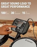 Donner DED-80 Electric Drum Kit 4 Mesh Pads 180 Sounds Throne Headphones view 5