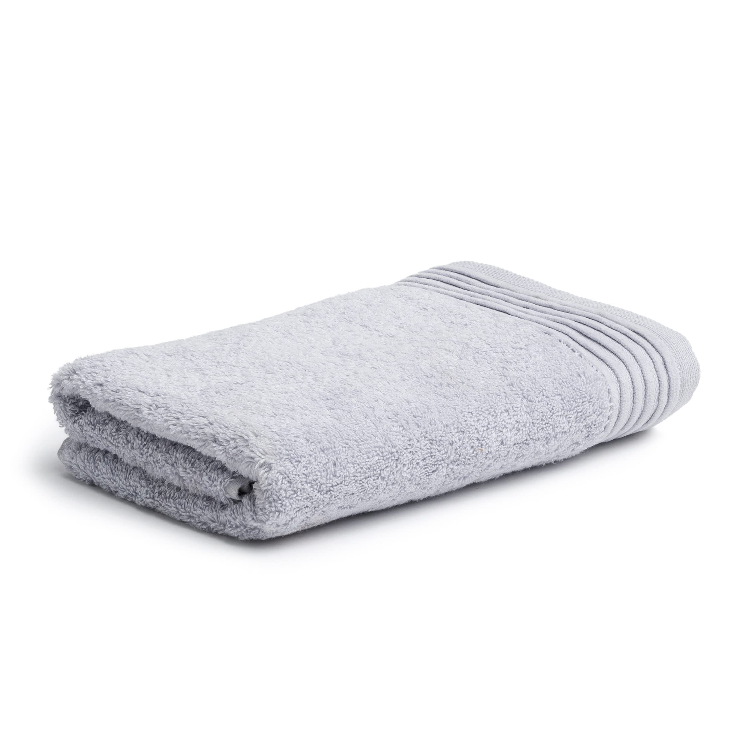 Möve Loft Plain Hand Towel with Chenille Piping 50 x 100 cm 100% Cotton (Spinair), Silver
