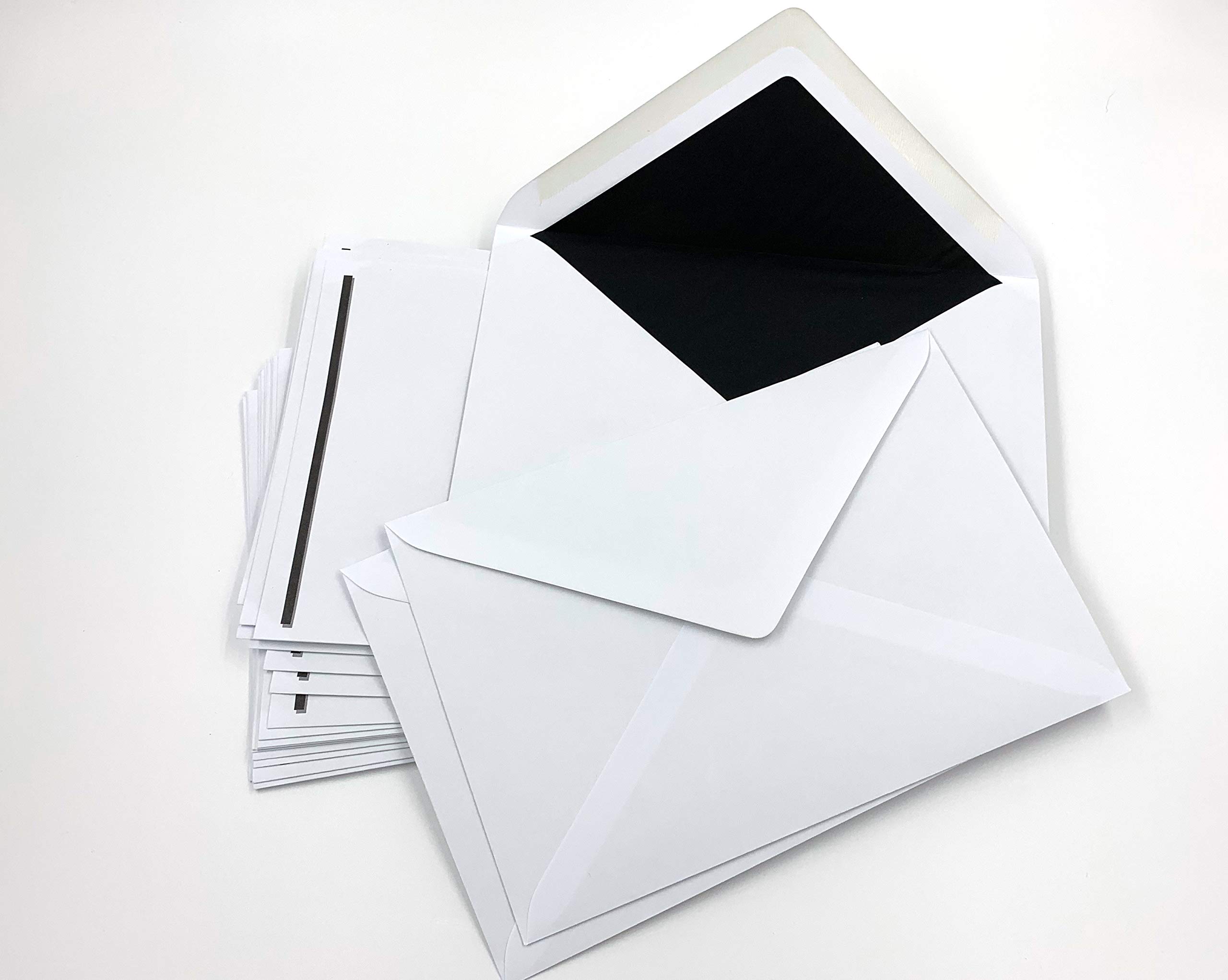 25 Mourning Envelopes C5 = 225 x 157 mm with Black Bar Left and Black Silk Lining Condolence Envelopes