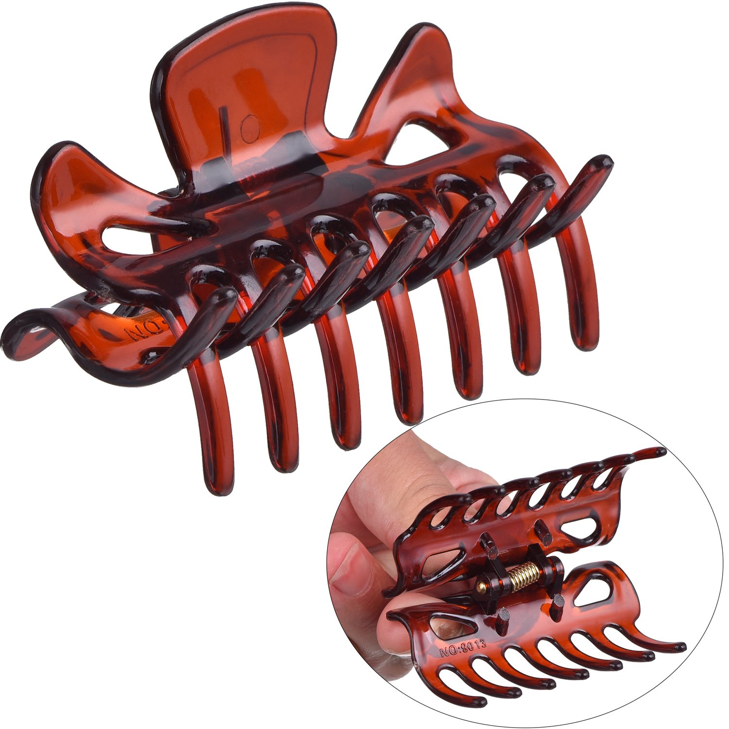 6 Pieces Plastic Hair Clips Claw Women Hair Claw Clamps Hairpin (Black and Brown) : Beauty