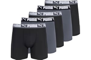PUMA mens 5 Pack Performance Boxer Briefs