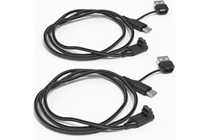 IIISOGNO 2 in 1 for Garmin Watch Charger Cable 3.3FT 2-Pack, USB Charging Cord with Type-C for Fenix 8 7 7X 6 Pro,Forerunner 970 965 570 265 255 165 55,Vivoactive 5 4,Instinct,Venu 3 3S X1,Epix,Vivomove,Tactix
