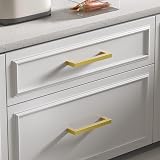 Goldenwarm Brushed Brass Cabinet Pulls 102mm Hole Centers 10 Pack LSJ12GD view 4