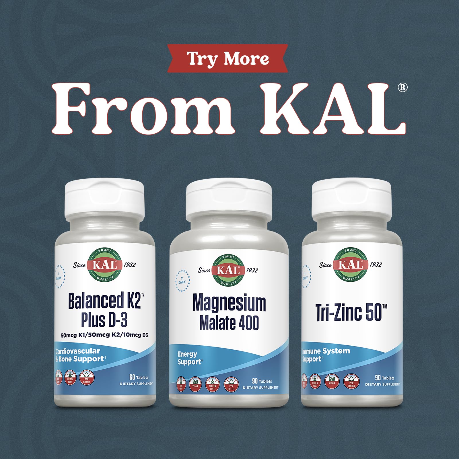 KAL Magnesium Malate 400mg, Chelated Magnesium Supplement with Malic Acid, Healthy Energy & Muscle Function Support, Enhanced Absorption, Vegan, Non-GMO, 45 Servings, 90 Veg Tabs