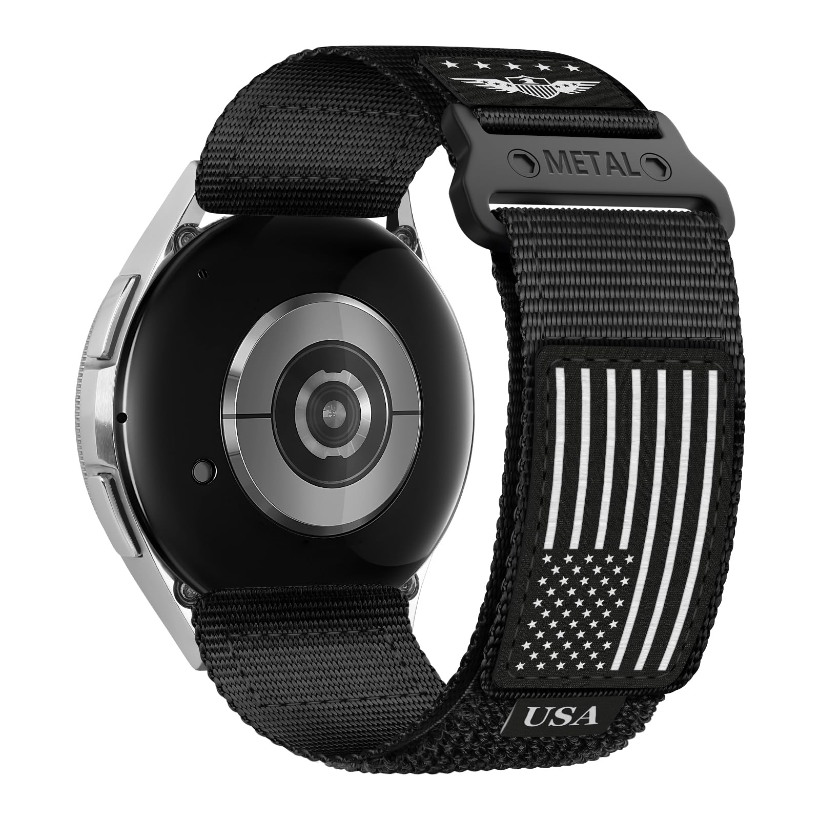 20mm Band Compatible with Samsung Galaxy Watch 7 6 5 4 FE Band 44mm 40mm/Watch 6 4 Classic 47mm 43mm 42mm 46mm/5 Pro 45mm/3 41mm/Active 2 Men,Fabric Nylon Strap for Garmin Vivoactive 5 3/Venu,S