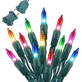 Multi-Colored Christmas Lights, 20FT 100Ct Incandescent Mini String Lights | Connectable Waterproof Fairy Light Christmas Decorations for Indoor Outdoor Xmas Tree Garland Garden Patio Party Decor