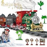 Train Set Electric Train Toys for Kids, Christmas Train Set with Smokes & Sound for Under Christmas Tree, Toddler Model Train