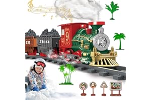 Ensemble de train électrique pour enfants, ensemble de train de Noël avec fumées et sons pour dessous de sapin de Noël, modèl
