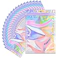 100 Pieces Holographic Bags 5" x 7" Resealable Smell Proof Bags Holographic Rainbow Color Foil Pouch Zip Bag for Party Favor Food Storage, Coffee Beans, Candy & Jewelry Packaging