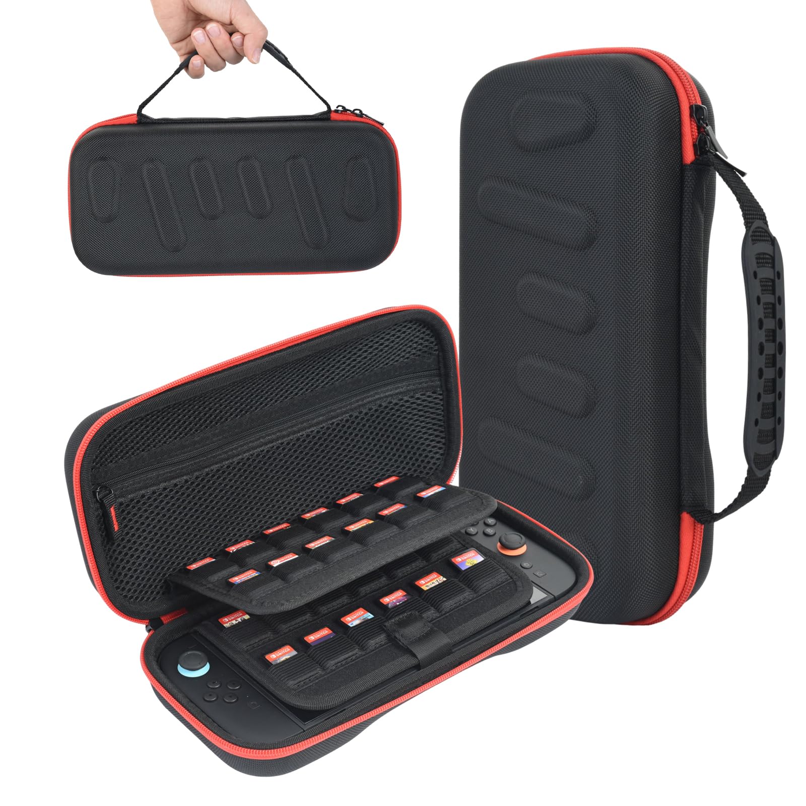 aceyoon Tasche für Nintendo Switch 2 (2025), Harte Schutzhülle für Switch 2 Konsole mit Aufbewahrung für 24 Spielekarten und Zubehör Stoßfeste Tragetasche Hülle Case für Nintendo Switch 2