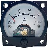 LEPEVNEY Analog Dial Panel Meter Voltmeter Gauge SO-45 DC 0-30V Round Current Measuring Ammeter