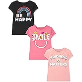 The Children's Place Girls Sports,Trends,Icons Short Sleeve Graphic T-Shirts,3 Pack