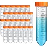 Locofiltr Conical Centrifuge Tubes 50mL, 25Pcs Sterile Polypropylene Test Tubes, Leak-Proof Screw Caps, Plastic Container wit
