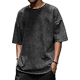 Mens T-Shirts Short Sleeve Acid Wash Vintage Solid Basic Casual Tie-Dye Tee Unisex Tops Summer Shirts for Men