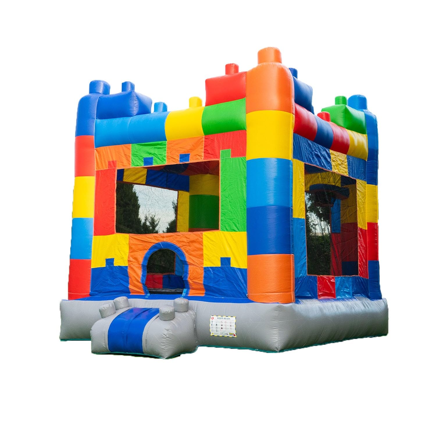 Photo 1 of HeroKiddo Block Party Bounce House Commercial Grade for Kids and Adults (with Blower), Basketball Hoop, Outdoor Indoor, Birthday Party, Rental Quality, All Seasons, Big Inflatable 13x13