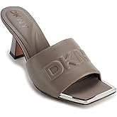 DKNY womens Keke Square Toe Heeeld Sandal Mule With Logo