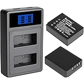 Eeyrnduy NP-W126 2 Pack Battery Dual-Slot Fast Charger 1300 mAh and Charger for Fujifilm XM5, X100VI, X100V, XS10, XT30, XT30 II, XT20, XE4, A5, Type-C and Micro-USB Input (NP-W126)