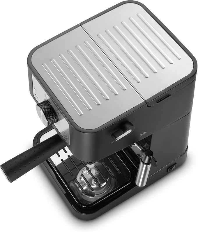 EC260.BK Macchina da Caffè Per Polvere o in Cialde E.S.E., Sistema Latte Manuale, Facile da usare, Serbatoio Estraibile da 1.1 L, Caldaia acciaio inox