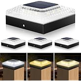 Meomiau 4x4 Solar Post Cap Lights 4 Pack | Auto On/Off,12-20H Runtime,3 Color Modes,2 Brightness,IP67 Waterproof